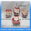Wholesale 4 pcs ceramic bathroom accessory set Christmas bathroom accessory